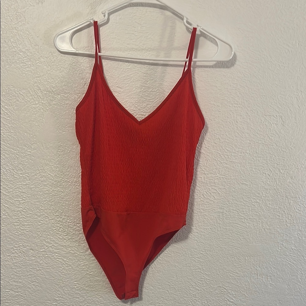 Forever 21 Red Bodysuit One Piece with Spaghetti Straps